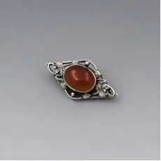 Bernard Instone Style Carnelian and Silver  Brooch 