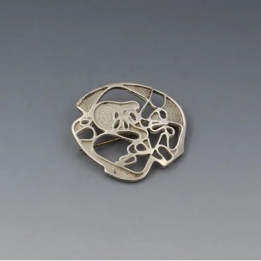 Ola Gorie Art Nouveau Style Silver Brooch