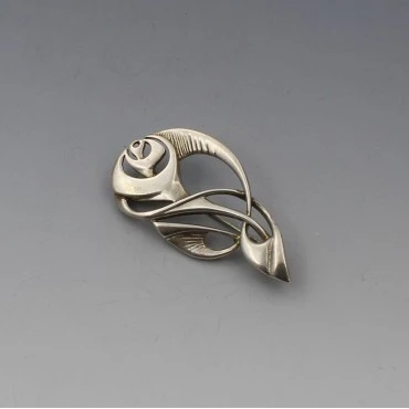 Ola Gorie Silver Stylised Floral Brooch