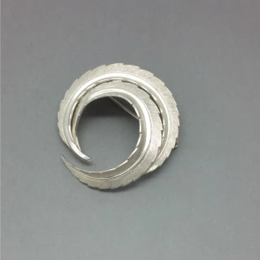 Kollmar and Jourdan Modernist Silver Leaf brooch