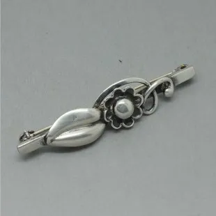 Gottfred Henry Hoppe Denmark 830 Silver Flower Brooch
