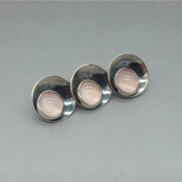 NE FROM Modernist Rose Quartz and Silver Bracelet