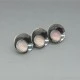 NE FROM Modernist Rose Quartz  and Silver Brooch