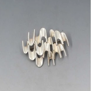 Ernest Blyth for Ivan Tarratt Silver Abstract Brooch