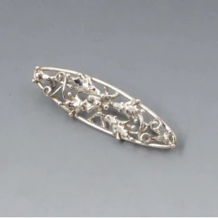Uno A Erre Silver Modernist Brooch