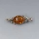 Amber and Silver Arts and Crafts Brooch