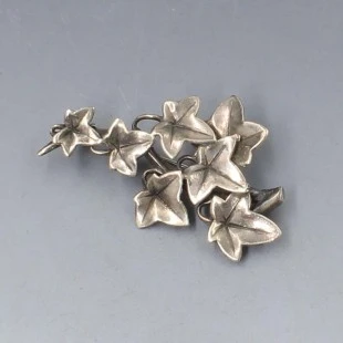 Bernard Instone Sterling Silver Leaf Brooch