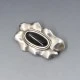 Modernist Onyx and Silver Brooch