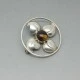Naftol Bodnia Denmark Tigers Eye and Silver Flower Brooch