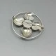 Naftol Bodnia Denmark Tigers Eye and Silver Flower Brooch