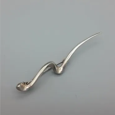 Jorgen Jensen Silver Abstract Wavy Brooch