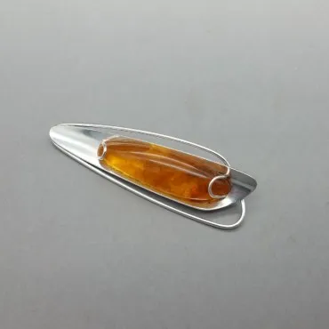 FISCHLAND Germany Amber Modernist Brooch