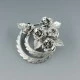 Coro Silver Tone Flower Brooch