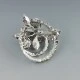 Coro Silver Tone Flower Brooch