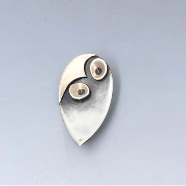 Rare Frances Holmes Boothby Silver Owl Brooch