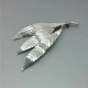  Anton Michelsen Denmark by Gertrude Engel Rougie Silver Three Leaf Brooch