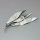 Anton Michelsen Denmark by Gertrude Engel Rougie Silver Three Leaf Brooch