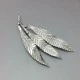  Anton Michelsen Denmark by Gertrude Engel Rougie Silver Three Leaf Brooch