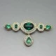 Grosse Green Crystal Drop Brooch