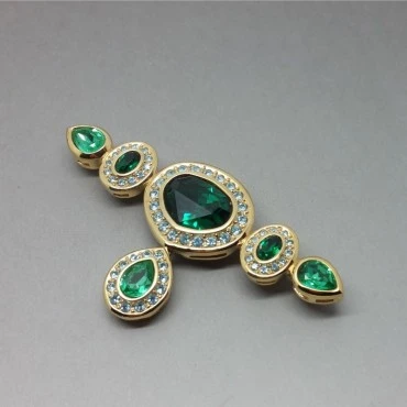 Grosse Green Crystal Drop Brooch
