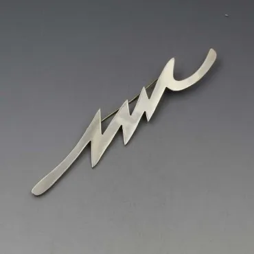 Large MEXICO Lightening Bolt Silver Brooch