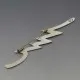 Large MEXICO Lightening Bolt Silver Brooch