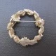  Vintage Sara Coventry Costume Brooch - Flower and Leaf Circle Design