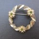  Vintage Sara Coventry Costume Brooch - Flower and Leaf Circle Design