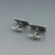 Modernist Textured 835 Silver Cufflinks