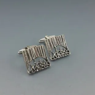 Abstract Modernist 835 Silver Cufflinks