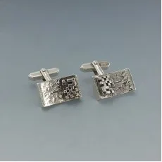   Modernist Rectangular Sterling Silver Cufflinks
