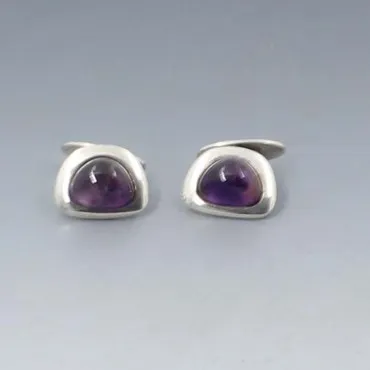 Viggo Wollny Amethyst Silver Cufflinks
