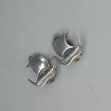 Carl Ove Frydesnberg Viking Ship Earrings