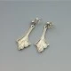 Silver Textured Drop Earrings