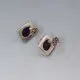 Amethyst Silver Rectangle Earrings