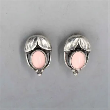 Georg Jensen Rose Quartz Silver Earrings 2003