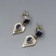 Iolite and Silver Arrow Drop Earrings