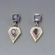 Iolite and Silver Arrow Drop Earrings