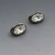 YSL Clear Crystal Oval Earrings