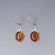 Amber Celtic Silver Drop Earrings