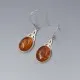 Amber Celtic Silver Drop Earrings