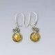   Amber and Sterling Silver Fairy Earrings