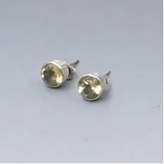 Citrine Silver Stud Earrings
