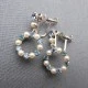 Krementz Aquamarine and Pearl Vintage Drop Earrings