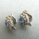 Vintage Silver and Blue Flower Earrings