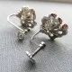 Vintage Sparkling 1950's Marquisite and Pearl  Flower Earrings