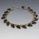 1950's Black and Gold Tone Leaf Necklace
