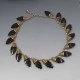 1950's Black and Gold Tone Leaf Necklace