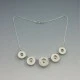 Peridot and Solid Silver Circles Modernist Necklace