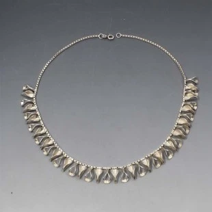 Silver Modernist Choker Style Necklace